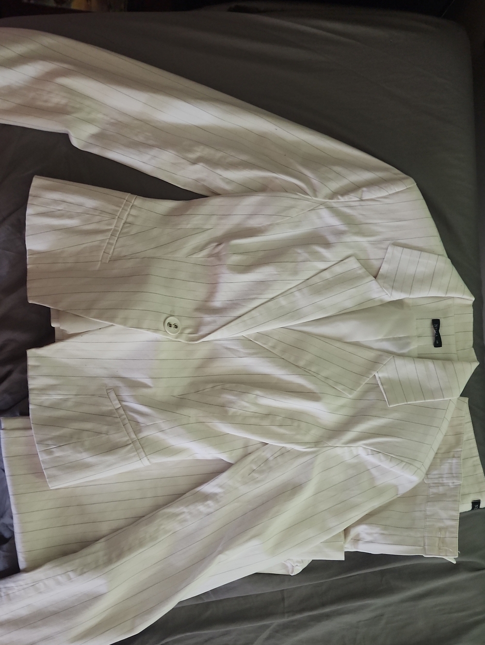 White Pinstripe Set